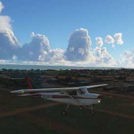 Screenshot of plane and weather from Microsoft Flight Simulator 2020